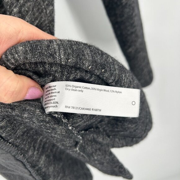 EILEEN FISHER *FLAWED* Heather Gray Organic Cotton Virgin Wool Shirt Dress Small - Picture 5 of 7